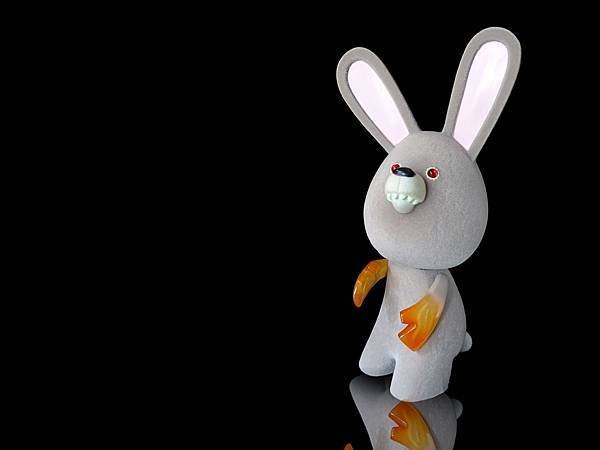 2015年 インスティンクトイ ウサギ 灰フロッキー成型  