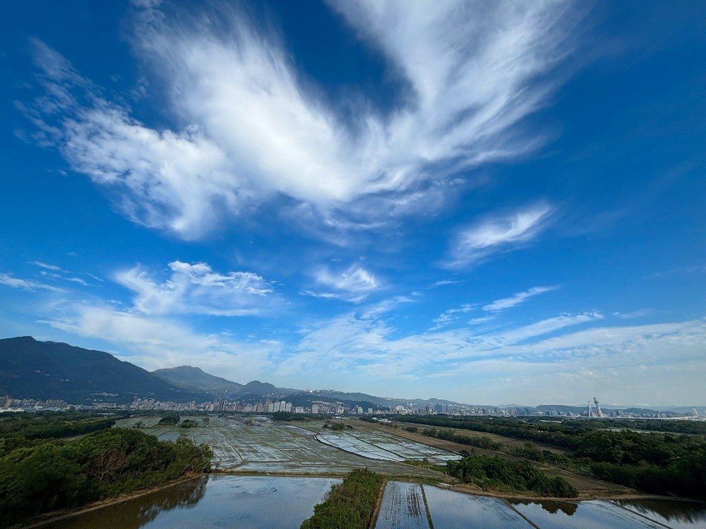 為天地寫日記(關渡平原與靜思堂夕陽、卷積雲)(2025.03