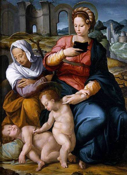 Jacopo_del_Conte_-_Virgin_and_Child_with_St_Elizabeth_and_the_Infant_Baptist_-_WGA05208