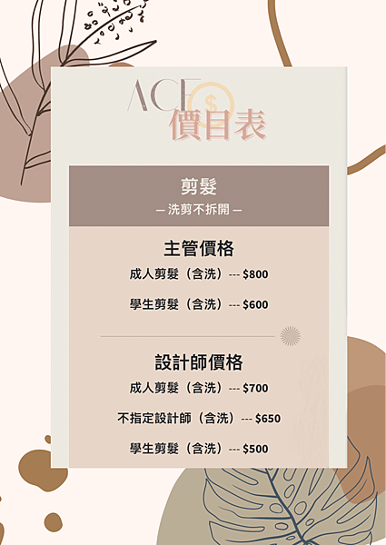 【桃園中壢美髮推薦】 Ace Hair Salon 服務內容