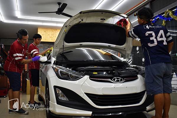 亞色專業汽車美容_elantra 拋光除紋美容_全車石英鍍膜