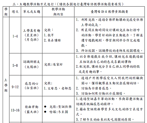 112學年度 母語教學計畫