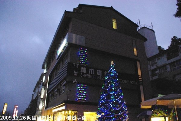 傍晚的阿里山神木賓館