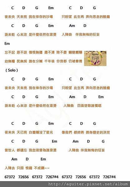 烏克麗麗 &amp; 吉他譜： 入 陣 曲 2