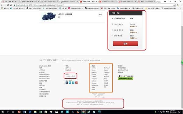 Shutterstock-影片選購 隨便顯示訂購 網頁示 幣值-注意處已畫紅線-R.jpg