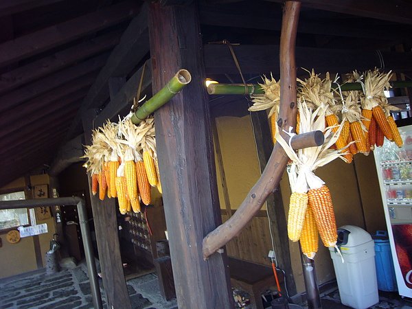 幾乎每間黑川溫泉鄉的旅館都掛有風乾玉米的裝飾品