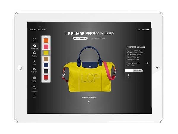 Longchamp Le Pliage Cuir Personalized 小羊皮摺疊包訂製 - 店上採平板電腦提供客人選色搭配