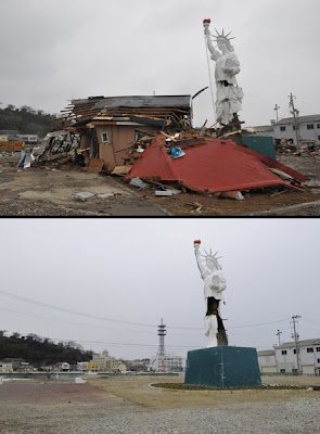 大地震後一年對比圖 日本