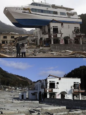 大地震後一年對比圖 日本