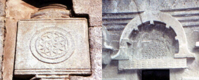 Symbol Engraved - Hampi, India (left) Symbol Engraved - Buddhist Temple, Ajanta, India (right)