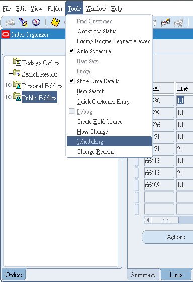 Order Organizer Cannot Use Scheduling