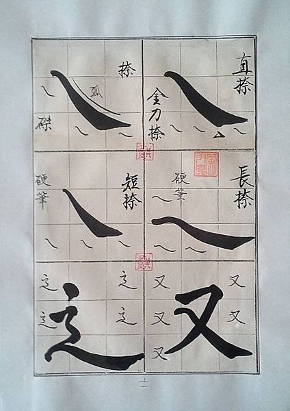 毛筆硬筆基本六十四法-手稿-(三) C166-C171