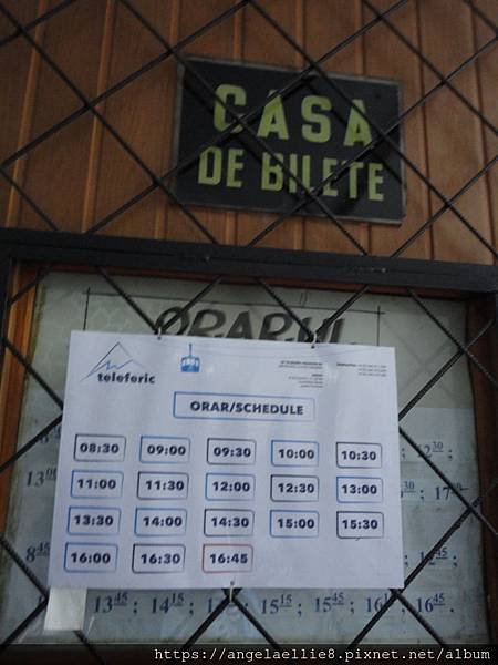 Sinaia Cable timetable