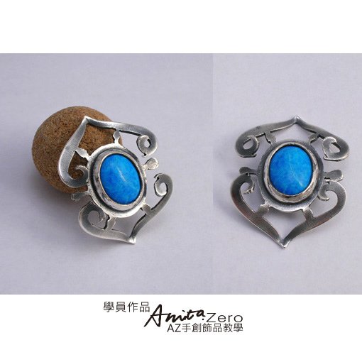 AZ教學_金工_學生作品中國風框飾包鑲