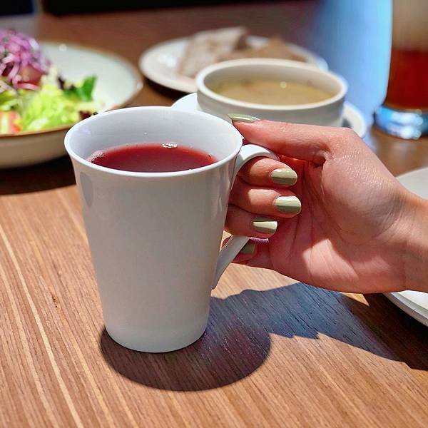 新北 新店 大坪林 美養廚房 義式蔬食 素食 雙人套餐 洛神花茶.JPG