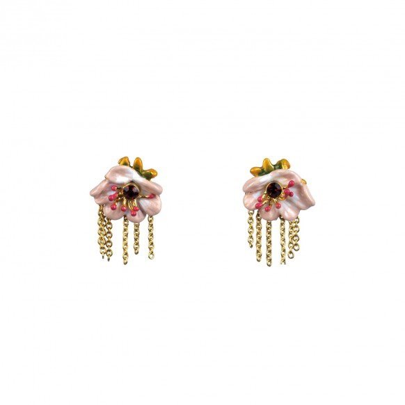 cream-anemone-and-chain-earrings