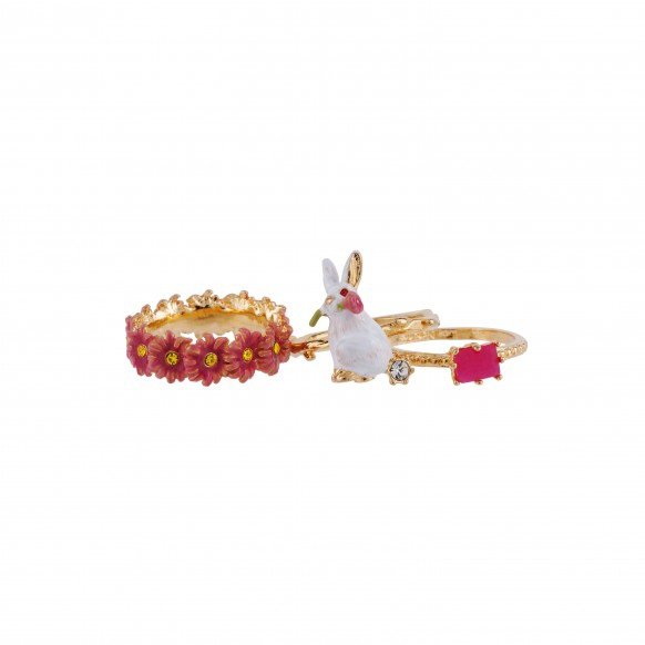 bague-3-anneaux-lapin-verre-taille-et-couronne-de-fleurs