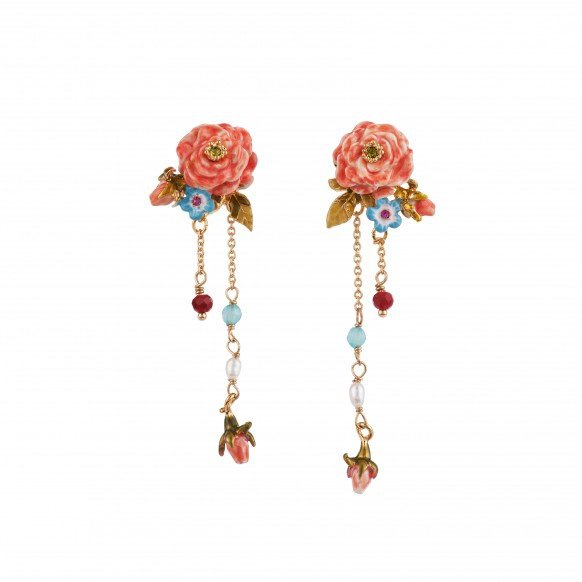 bloomed-rose-blue-flowers-chains-and-charms-earrings