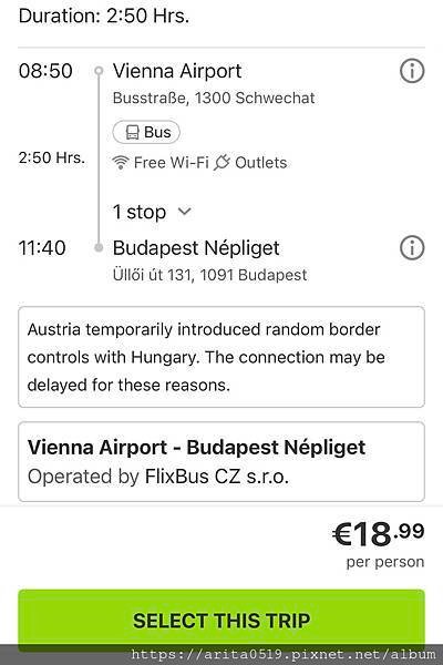 【2024-11匈牙利布達佩斯自助】搭乘Flixbus從維也
