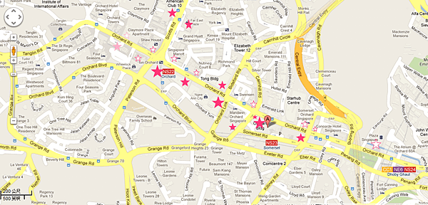 Orchard Road Shopping Map