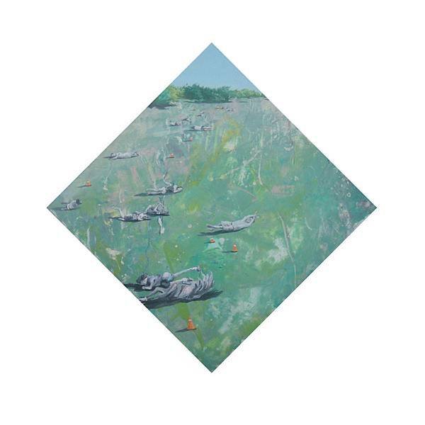 自我娛樂 40x40cm 壓克力、畫布 2014 