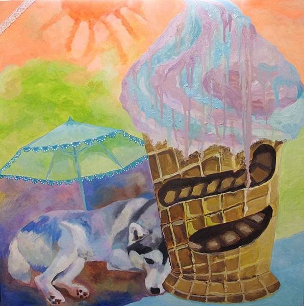 看不見你的日子,70 x70 cm,畫布、油彩,2012