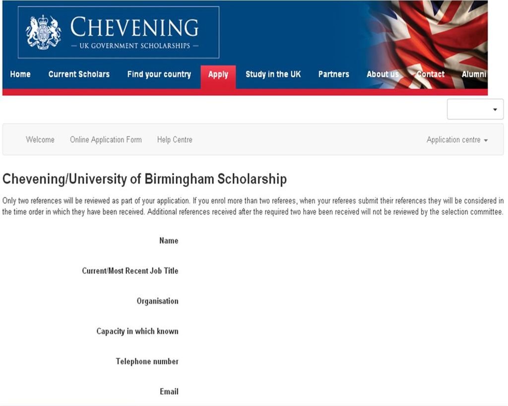 Chevening Reference