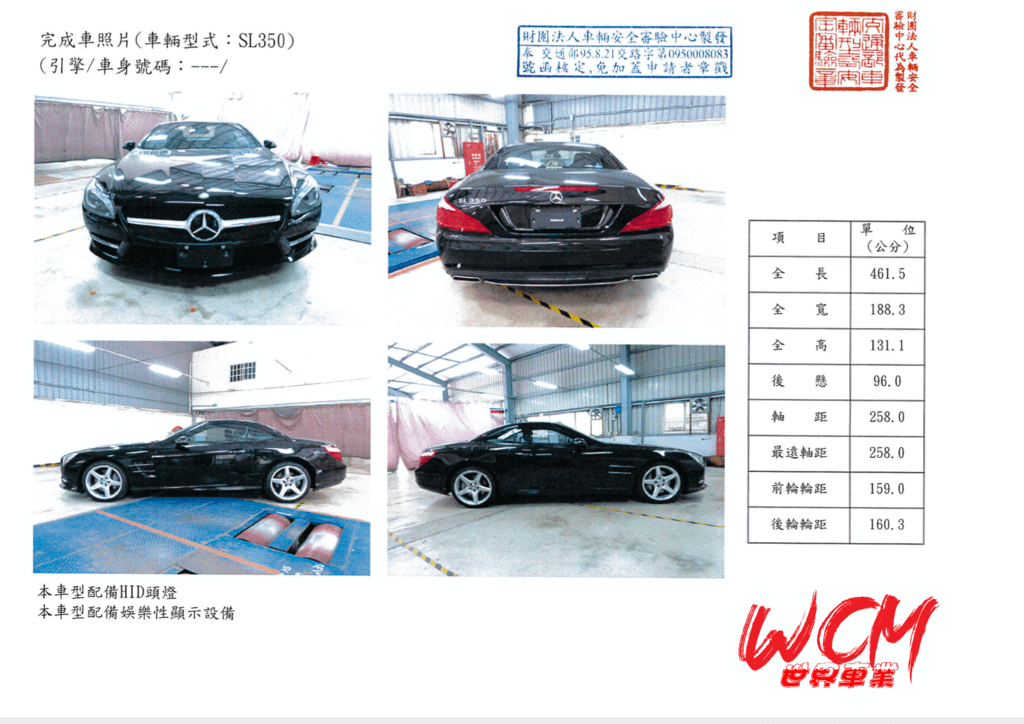 代購外匯車分享，賓士SL350-AMG外匯車代購回台灣。