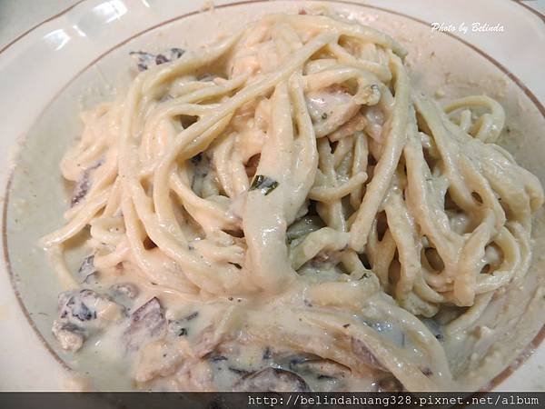 培根蘑菇乳酪義大利麵Creamy Spaghetti 1