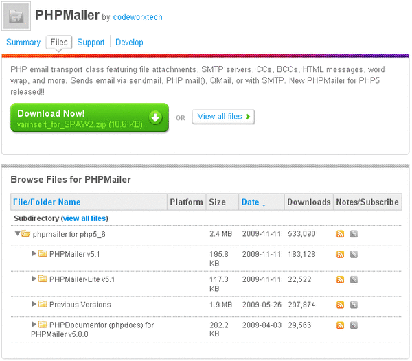 php mailer