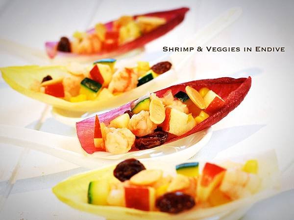 鴻運當頭賀新春：五彩蝦鬆 Shrimp &amp; Veggies in Endive