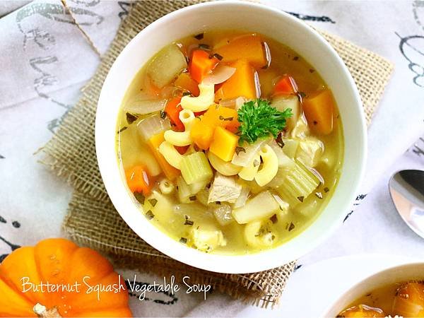 高纖食感黃金湯：奶油南瓜蔬菜湯 Butternut Squash Vegetable Soup