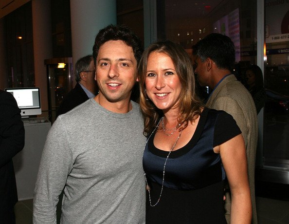 Sergey Brin and his wife Anne Wojcicki attend the 23 and Me Spit party at the IAC Building on September 9, 2008 in New York City..bmp