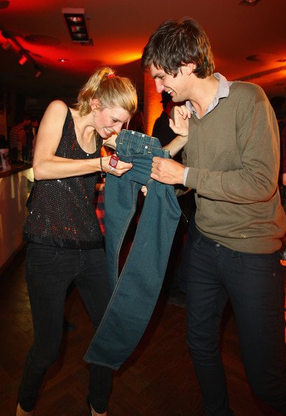 Model Luca Gadjus and her friend Max von Gumppenberg attend the Levi&apos;s flagship store opening on September 4, 2008 in Berlin, Germany..bmp