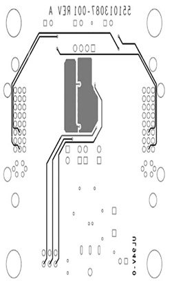 DS16EV5110評估電路板布局(帶有DVI連接器)－底側