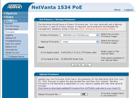 Adtran Upload New Firmware