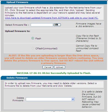 Adtran Upload New Firmware