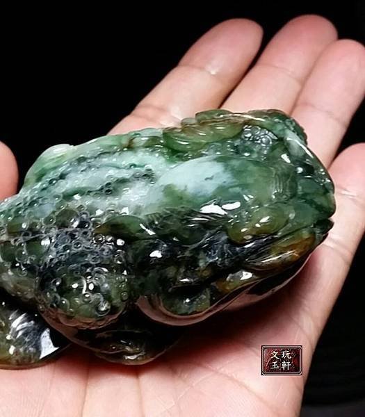 (自藏品) 緬甸翡翠 三色花青大蟾蜍