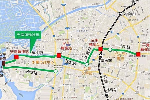 圖 1-22臺南市先進綠線示意圖