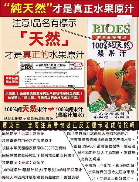 堅持每一滴都是100%原汁【囍瑞BIOES】純天然系列:蘋果