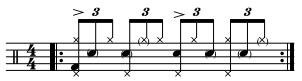 Afro-Cuban
 6-8 Patterns for drumset EX-var1.JPG