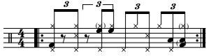 Afro-Cuban
 6-8 Patterns for drumset EX-var4.JPG