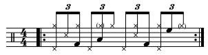 Afro-Cuban
 6-8 Patterns for drumset EX-var2.JPG