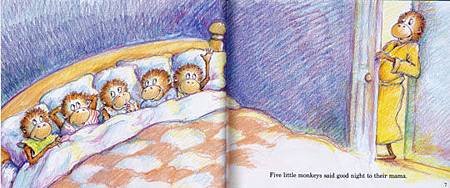 AFHM407-FIVE LITTLE MONKEYS JUMPING ON THE BED-IN