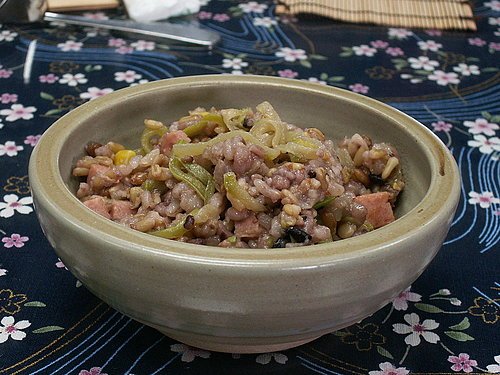 十穀米飯加素火腿佛手瓜.jpg
