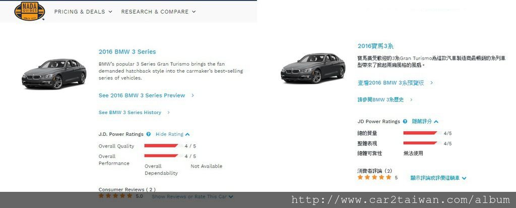 2016 BMW３系列在國外的評價(NAND)