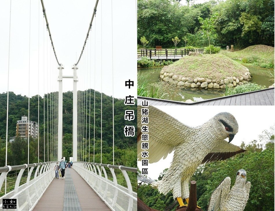 【大溪景點】中庄吊橋,山豬湖生態親水園區,白色吊橋,散步走走