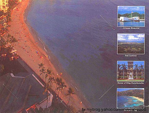 Hawaii Waikiki Beach postcard 夏威夷 威基基海灘明信片.jpg