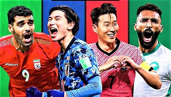 亞洲盃伊朗、日本、南韓、沙烏地阿拉伯、澳洲等強國帶頭向前衝。 （取自AFC文宣）.jpg