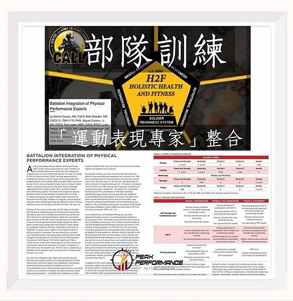 巔峰表現｜運動科學｜戰術體能｜教育訓練：美國陸軍部隊的「整體